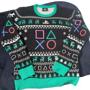 New Geeknet PlayStation Symbols Ugly Christmas Holiday Sweater Size Medium Rare